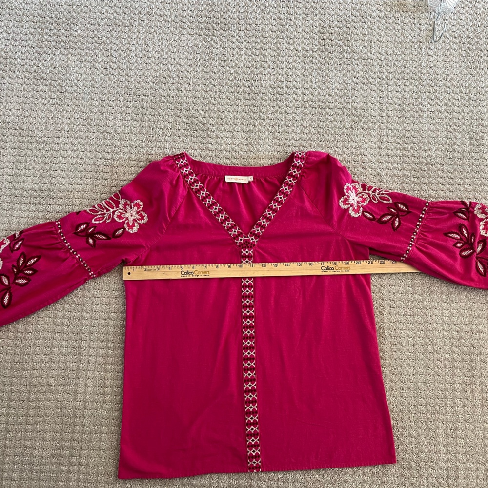 Tory Burch Fuchsia Embroidered Blouse - Picture 3 of 12